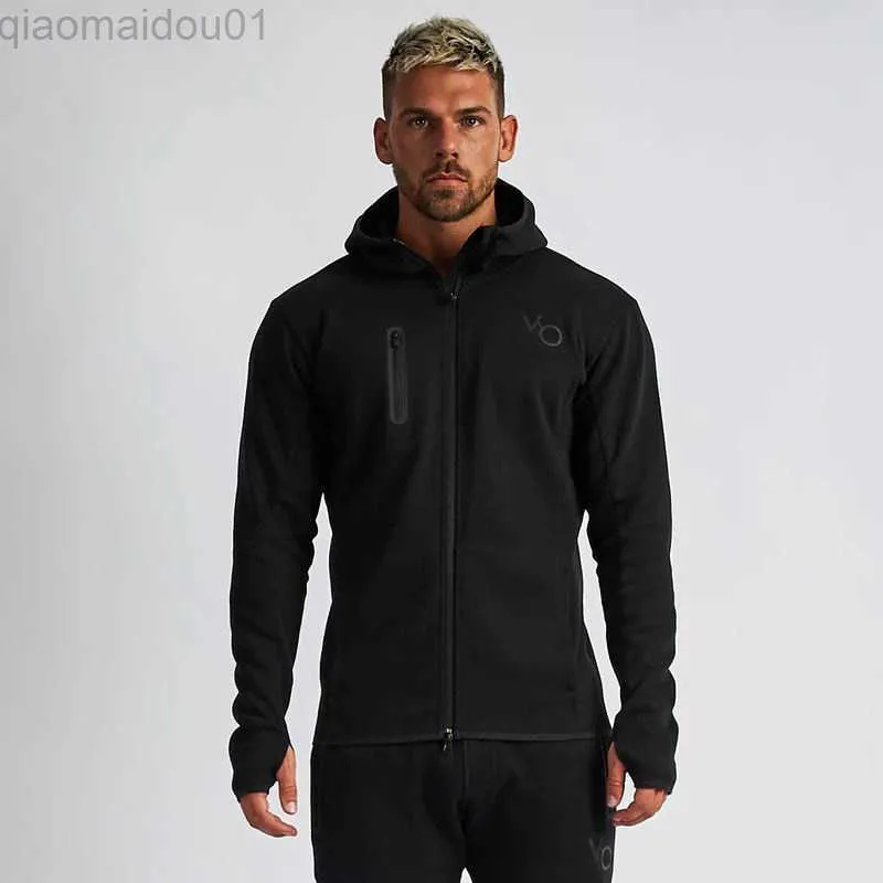 Men's Hoodies Sweatshirts New Men's Gym Cotton Sports Hoodies Jogger Fashion Zipper Jacket Casual Hooded Brand Male Clothing Running Coat Fitness Wear L230721