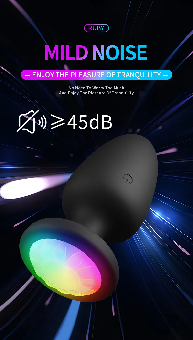Rainbow Anal Plug Vibrator With Remote Control Prostate Massager_voghion.com