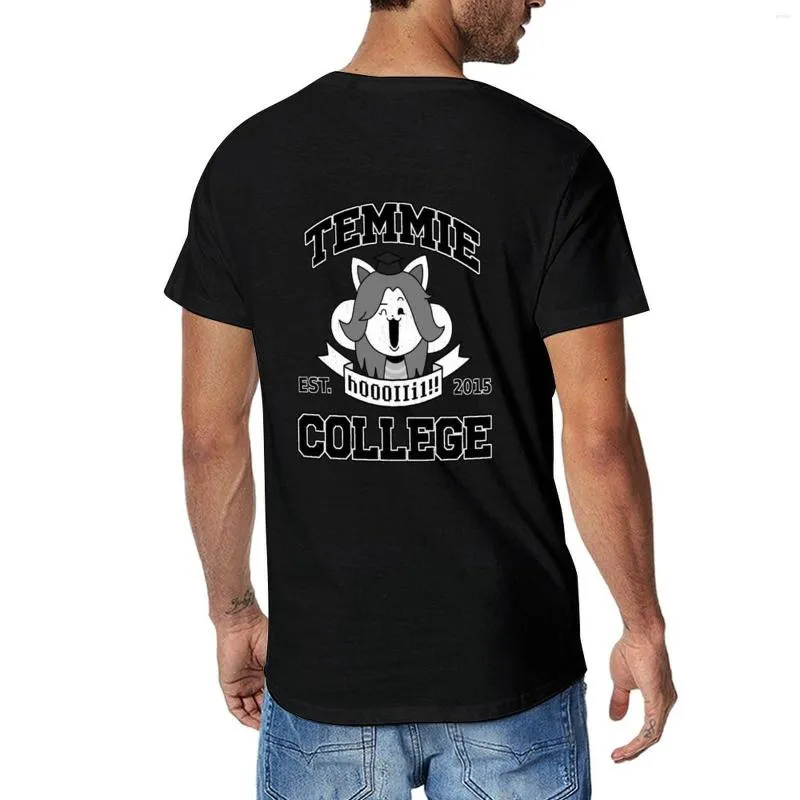 Herrpolos Temmie college t-shirt pojkar t skjortor grafisk skjorta toppar vanliga män