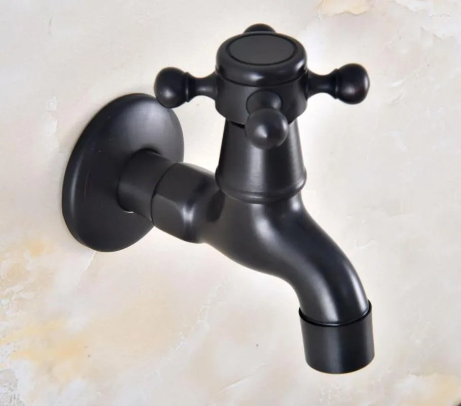 Bathroom Sink Faucets Oil Rubbed Bronze Wall Mount Mop Faucet Out Door Garden Pool Toilet Single Cold Water Taps Dav339