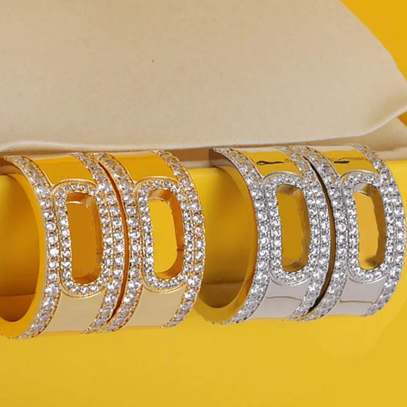 Tasarımcı Diamante Küpeler Şık Charm Stud Dolgu Elmas 18K Altın Kaplama Lüks Jewerl 925 Gümüş Modaya Modaya uygun şık Headdress