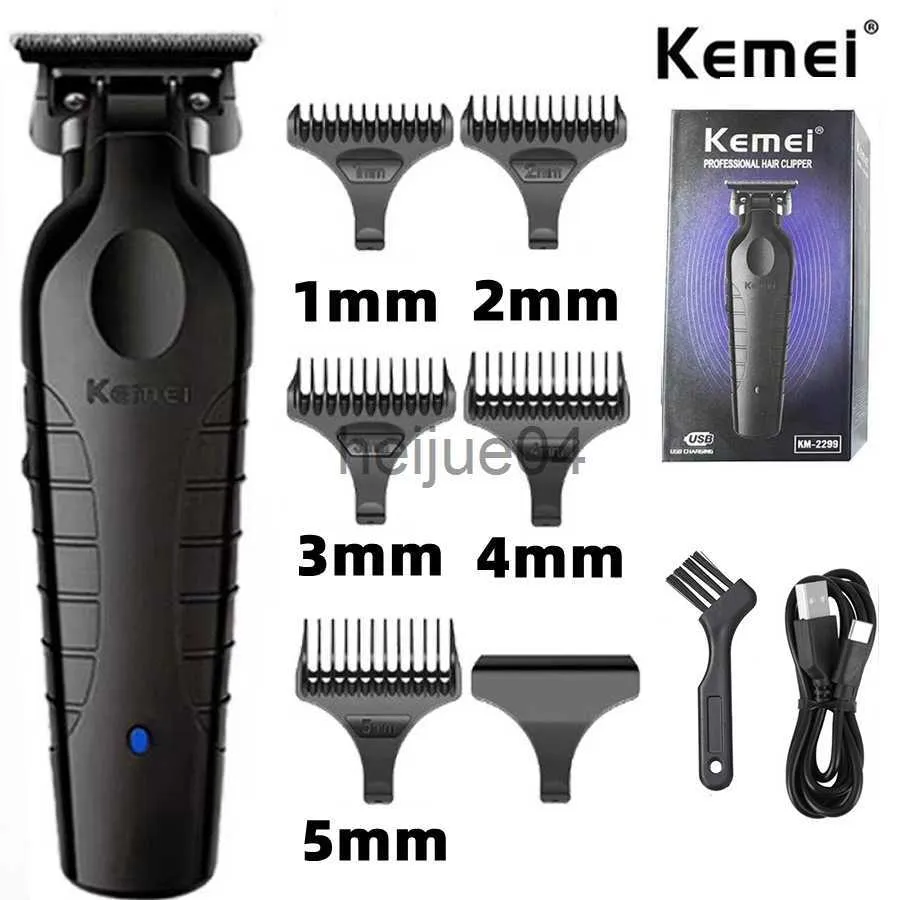 Clippers Trimmers Kemei 2299 Barber Tagliacapelli cordless 0mm Zero Gapped Carving Clipper Detailer Finitura elettrica professionale Taglio hine x0728