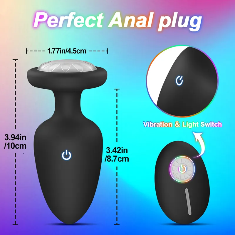 Adult Toys Rainbow plug anal vibrator hip stimulator remote control prostate female l massager clitoral_voghion.com