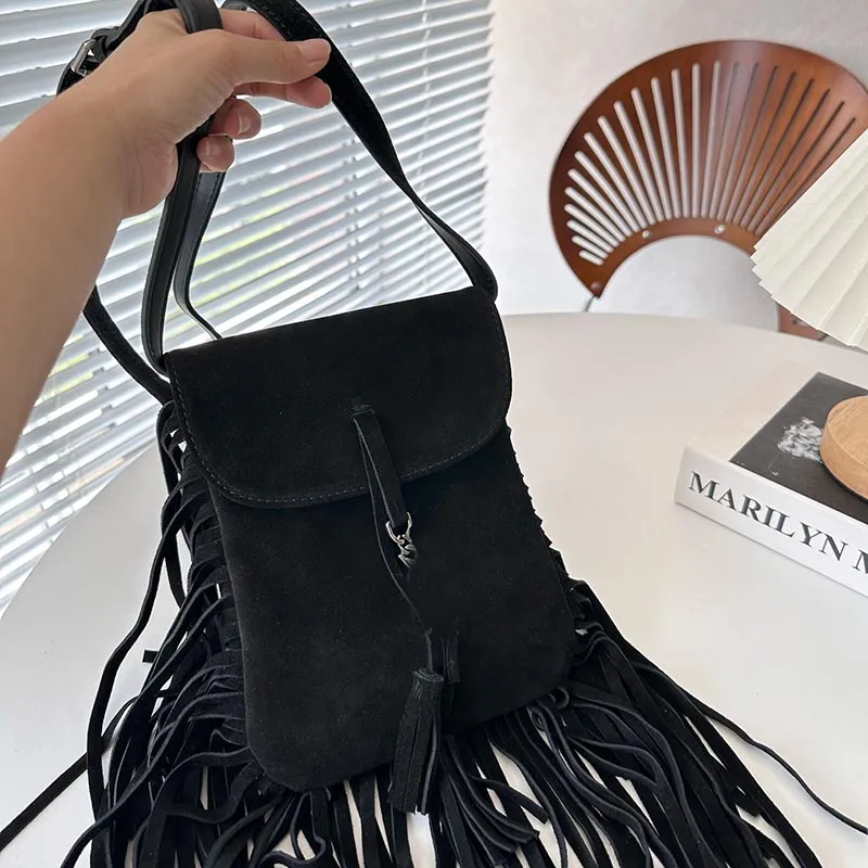Black tassel purse sale