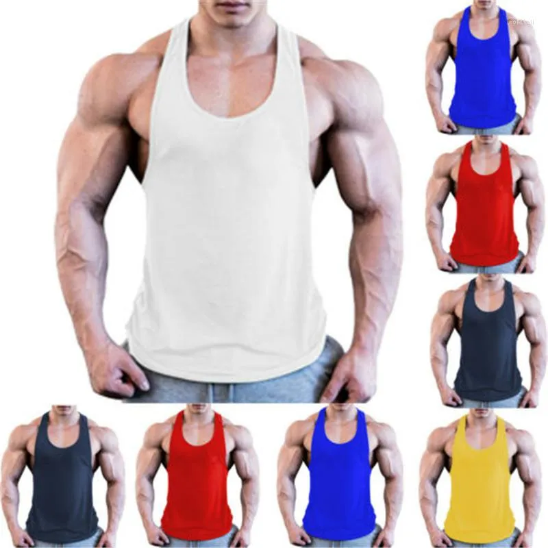 Herrtankstoppar singlets gym sport 2023 toppkläder kroppsbyggande väst sommartröja muskel fast fitness ärmlösa män atletisk m-2xl