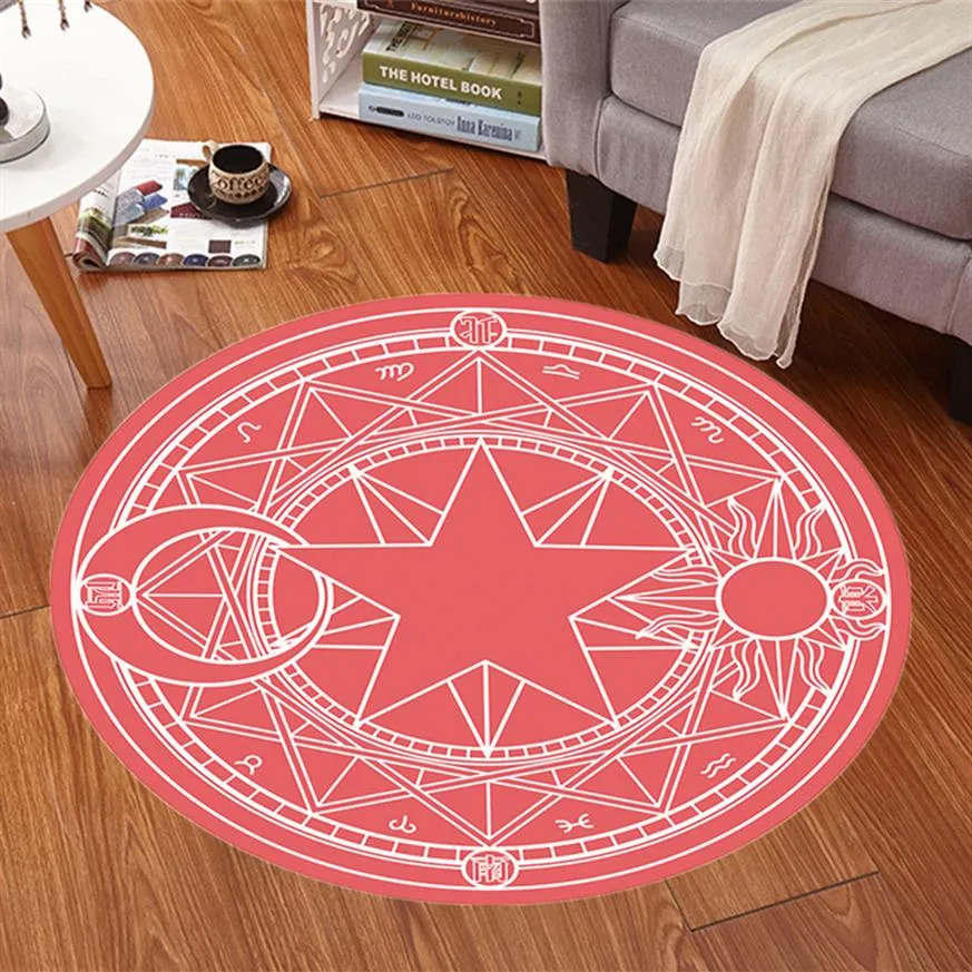 Anime Sakura Cardcaptor Kinomoto Sakura decoración de estilo redondo alfombras esponjosas antideslizantes área peluda hogar dormitorio alfombra piso Mat239r