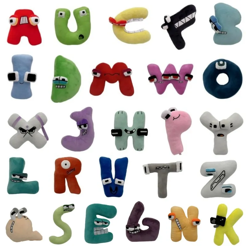 Vente chaude Alphabet Lore Lettre Légende En Peluche Coussin Poupée Enfants Lettre Monstre Jouet Poupée