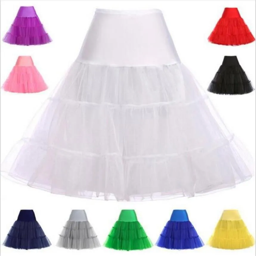 Kort organza petticoat crinoline vintage bröllop brud petticoat för bröllopsklänningar underkirt rockabilly tutu rock and balett 285n