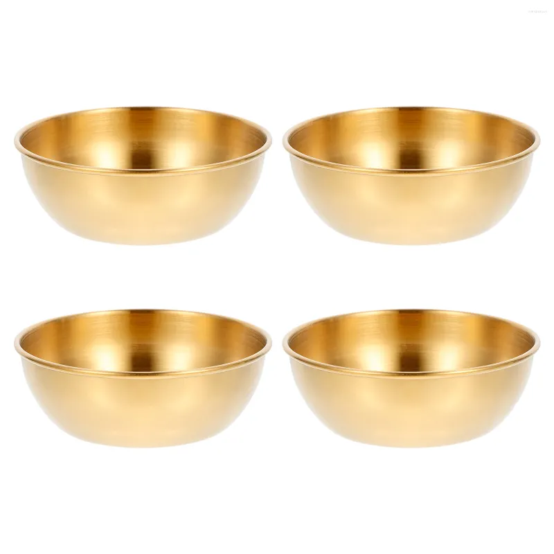 Assiettes 4 pièces assaisonnement plats ronds en acier inoxydable assiette à Sauce apéritif Sushi trempette bol soucoupes pour