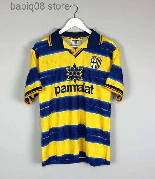 Поклонники Tops Tees 1998 1999 2000 Parma Retro Soccer Jersey Home 95 97 98 99 00 Baggio Cresso Cannavaro Футбольная рубашка Stoichkov Thuram Futbol Camisa 01 02 03 T230720
