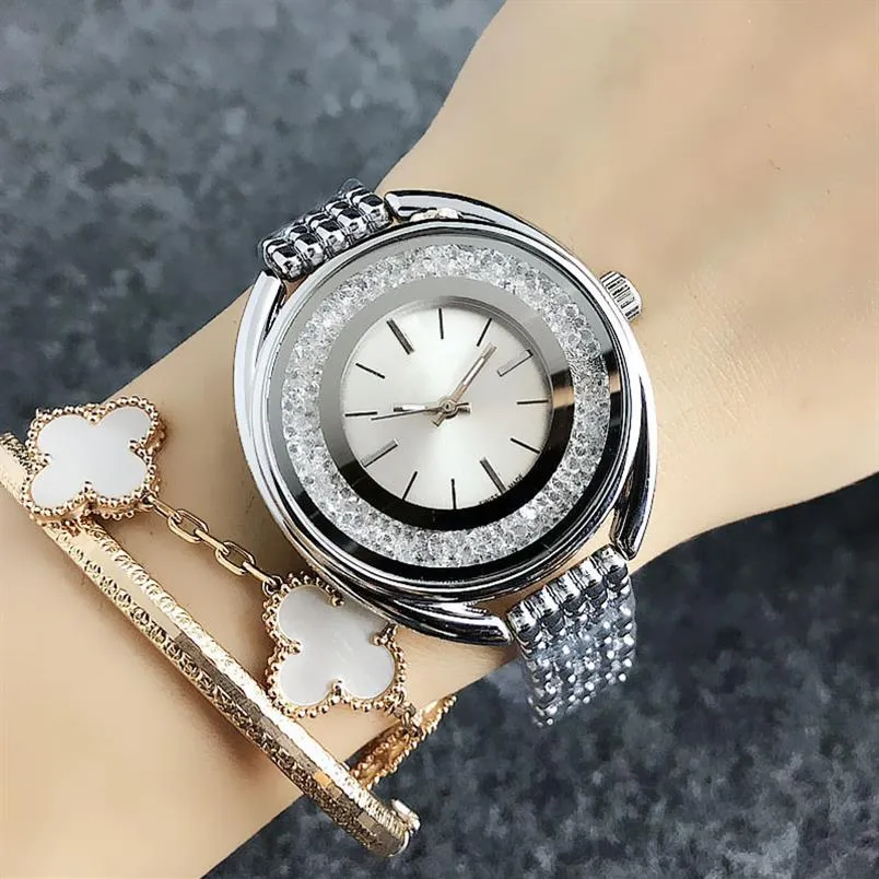 Brand Watch Women Girl Swan Crystal Style Metal Steel Band Quartz Wrist Watches SW04251x