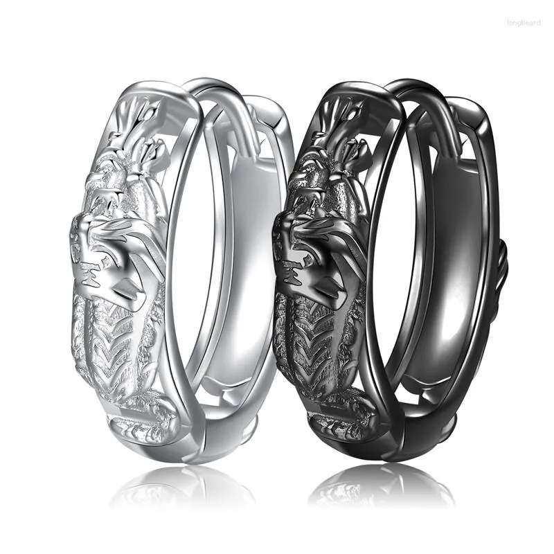 Oorringen KOFSAC Mode Hip Hop Rock Creatieve Tijger Hoops Liefhebbers Sieraden 925 Sterling Zilver Voor Mannen Vrouwen Party Accessoires