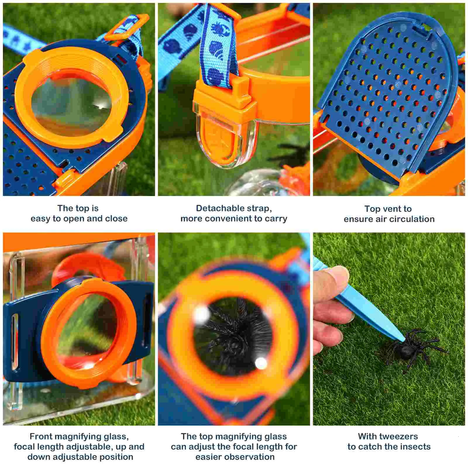 Coopay 4 Pieces Magnifying Insect Box - Bug Viewer, Critter Insect Cage, Container, Bug Catcher Cage, Jar Collecting Kit For Children, Kids Science Nature Exploration Tools
