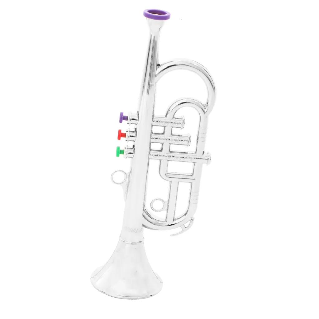 Trompette Enfants Musical Jouet ÉDucatif Instruments à Vent ABS ou Trompette  avec 4 Touches ColoréEs pour Enfants