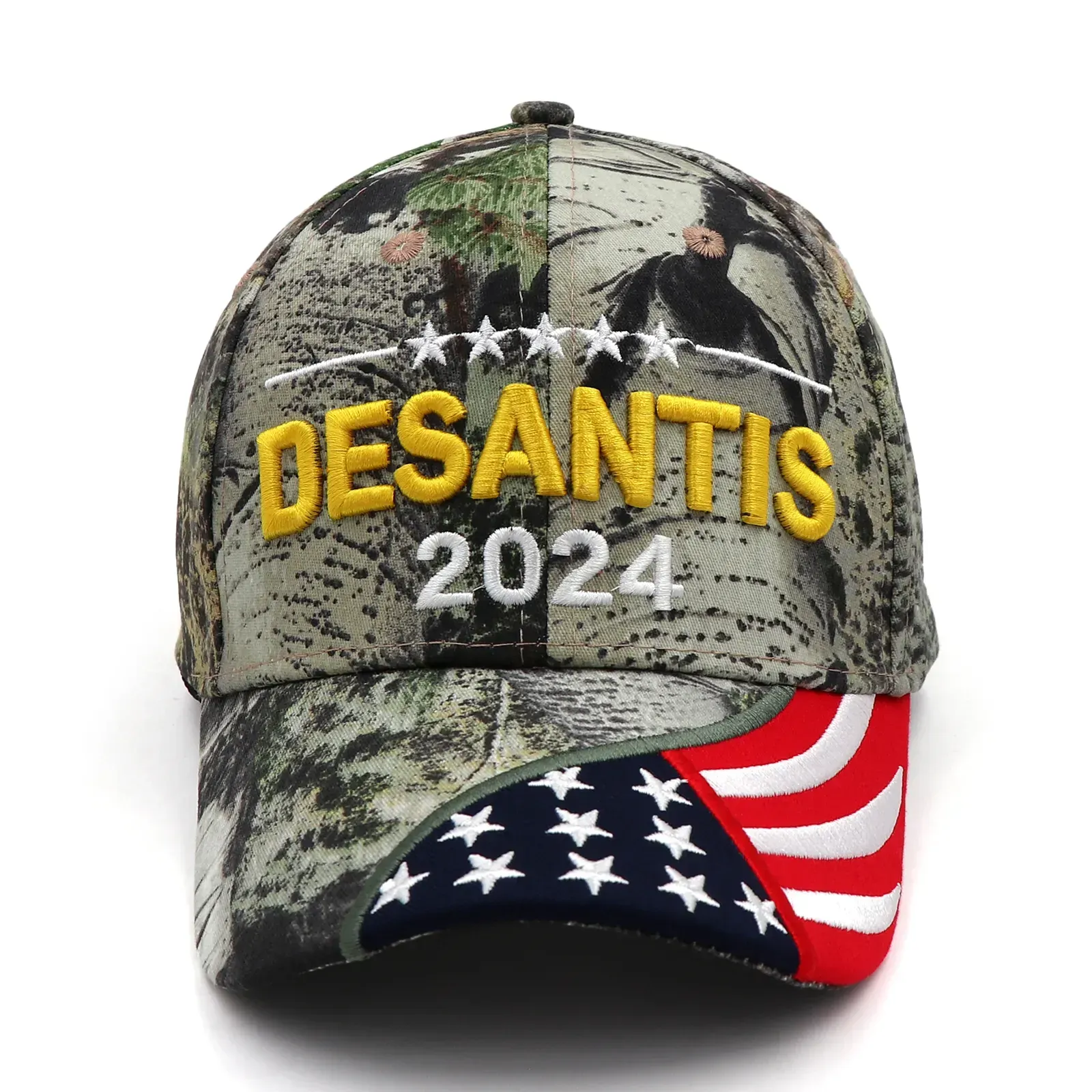 New DESANTIS 2024 Cap USA Flag Baseball Caps Snapback President Hat 3D Embroidery