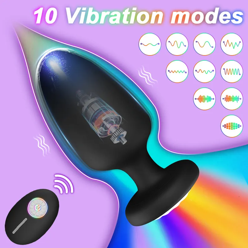 Adult Toys Rainbow plug anal vibrator hip stimulator remote control prostate female l massager clitoral_voghion.com