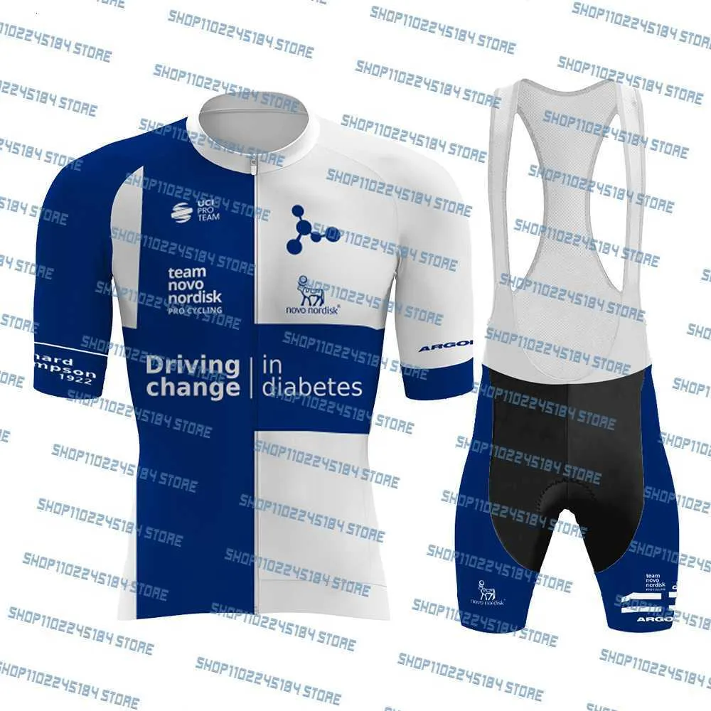 Rowerowe koszulki zestawy 2023 Novo Nordisk Set Set MTB Rower Ubranie Szybkie suche rowerowe ubrania Ubrania mundury męskie maillot cuotte 230721