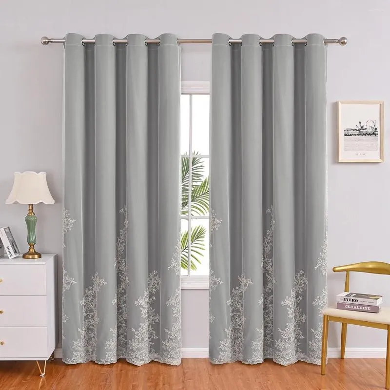 Curtain White Flower Embroidery Curtains For Living Room Window Bedroom Fabric Sheer