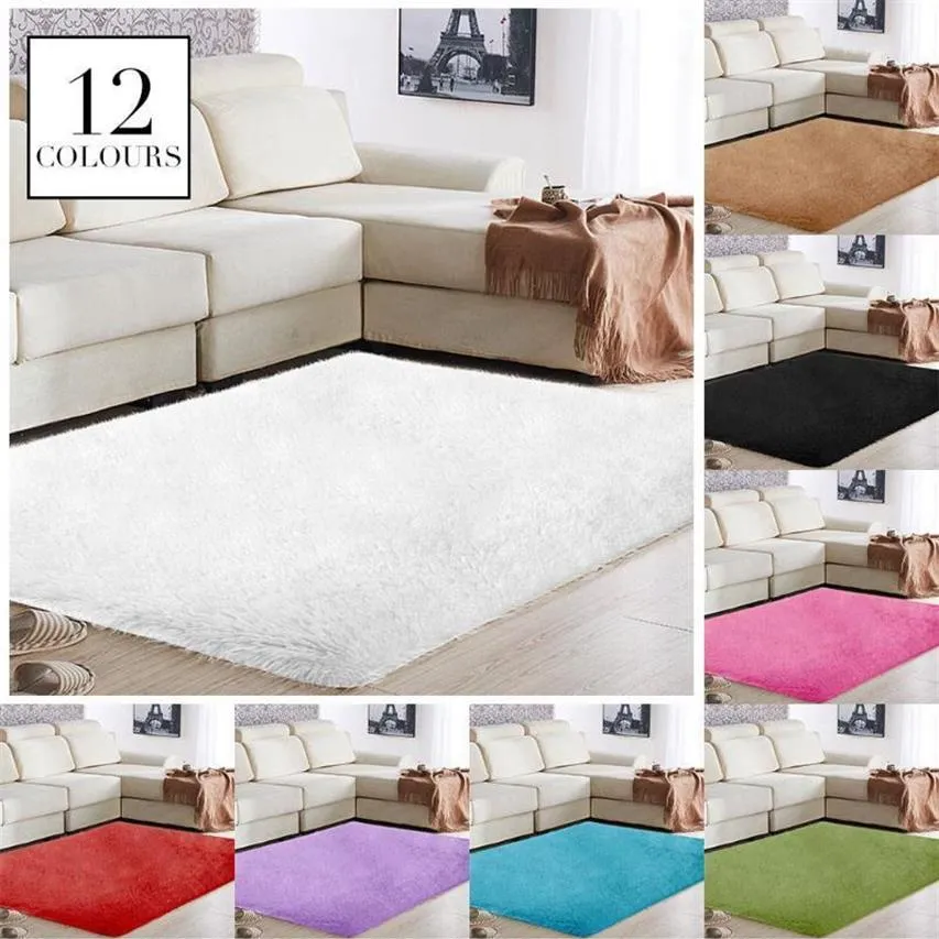 Halılar Alan Halı Halı Zemin Kabarık Halılar Polyester Fiber 160x120cm Parlak Shaggy Sıcak Sıcak Anti-Sıdlı Ev Dekorasyon Oturma Odası Sofa 293U