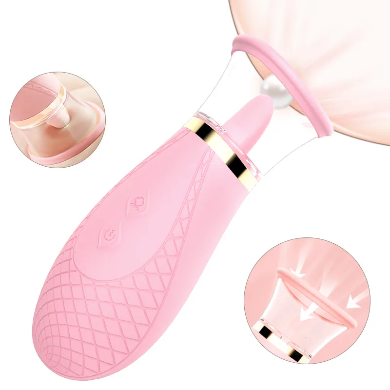 Vibradores Chupando e lambendo vibrador 9 frequência massageador de lábios orgasmo feminino brinquedo sexual vaginal casal poderoso 230720