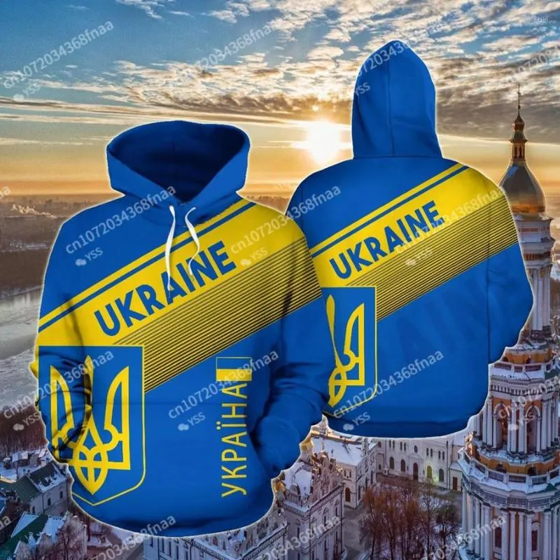 Sweats à capuche pour hommes Restocked Mall - Ukraine Coat Of Arms Line Style Sweat à capuche 3D unisexe pour homme