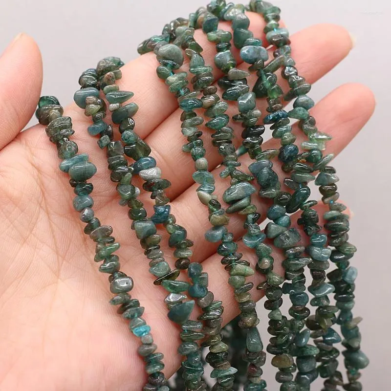 Perline di pietra naturale di forma irregolare verde scuro India agata cristallo ghiaia per gioielli che fanno accessori collana braccialetto fai da te