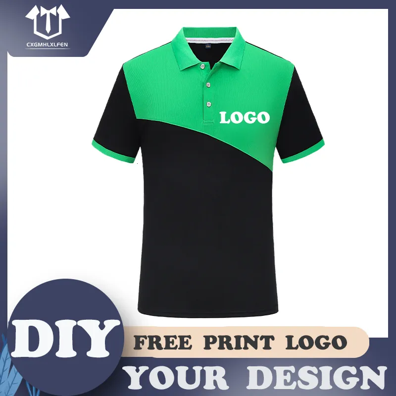 Men's Polos 5-color POLO shirt custom color matching sports breathable stitching lapel short sleeve printing DIY brand text 230720