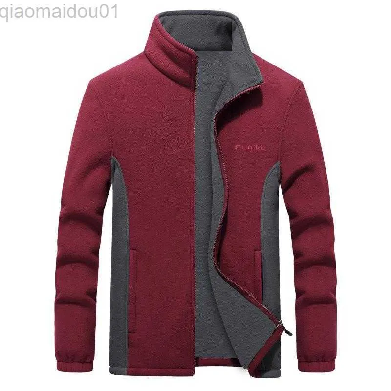 Herrjackor herrfleece jacka höstfjäder stor storlek stora och höga män kläder jacka foder cardigan plus size coat man m-4xl märke l230721