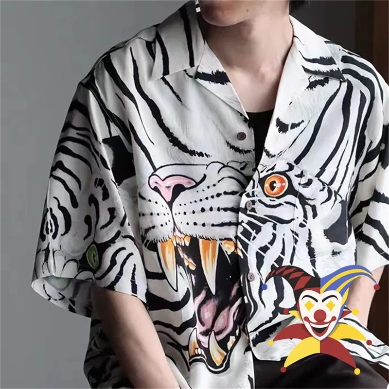 Mens Casual Shirts Tiger Print WACKO MARIA Womens 1 High Quality Aloha shirt Top Tshirt Summer Short Sleeve 230720