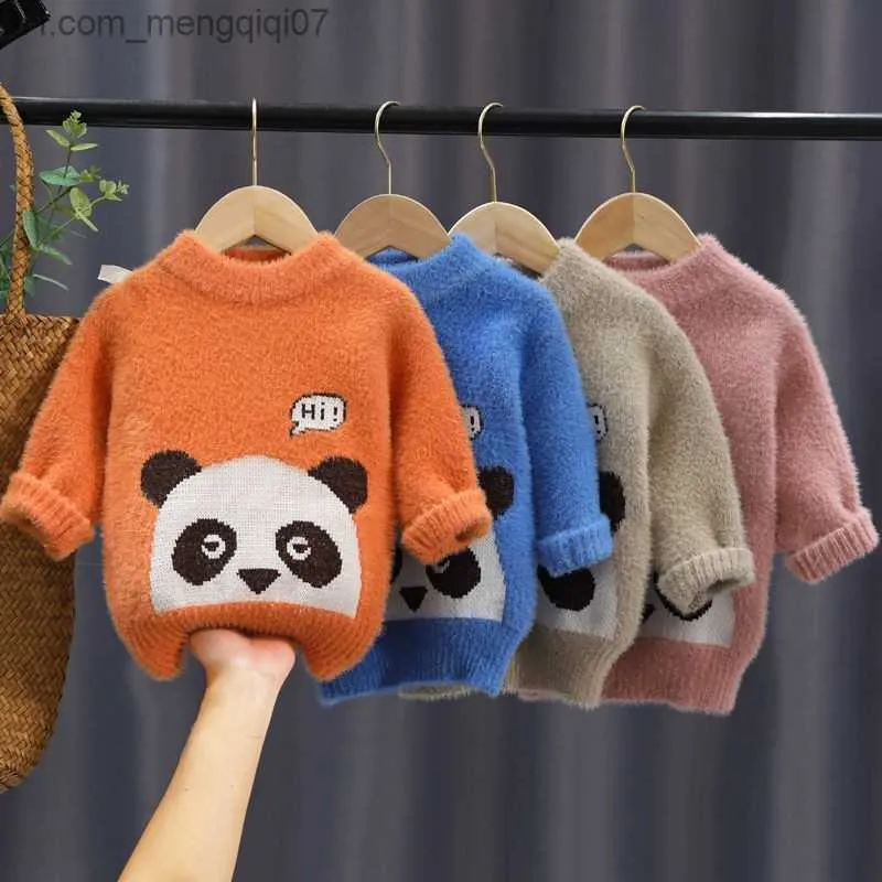 Pullover 2-6 Years Baby dziewczyna chłopiec pullover zimowe ubrania dzianinowe sweter miękki wygodne dzieci krańce wieżowce długie rękawy dla chłopców 20220221 H1 Z230721