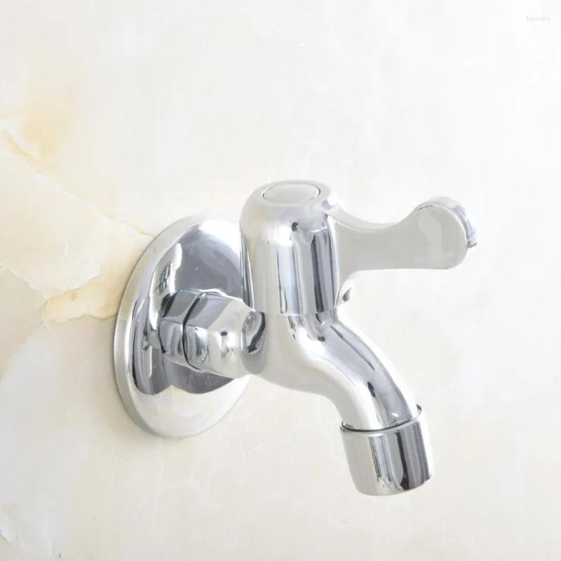 Bathroom Sink Faucets Polished Chrome Brass Wall Mount Mop Faucet Out Door Garden Pool Toilet Single Cold Water Taps Dav168