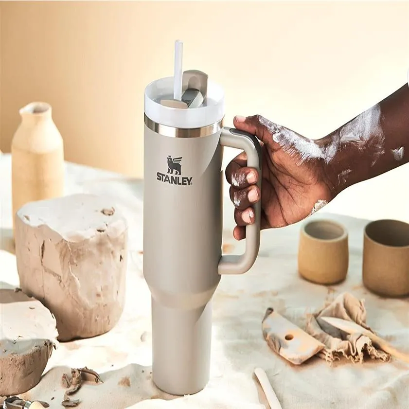 Dune Stanley Quencher H2 0 40oz Tumblers Cups With Handle Insulated Car