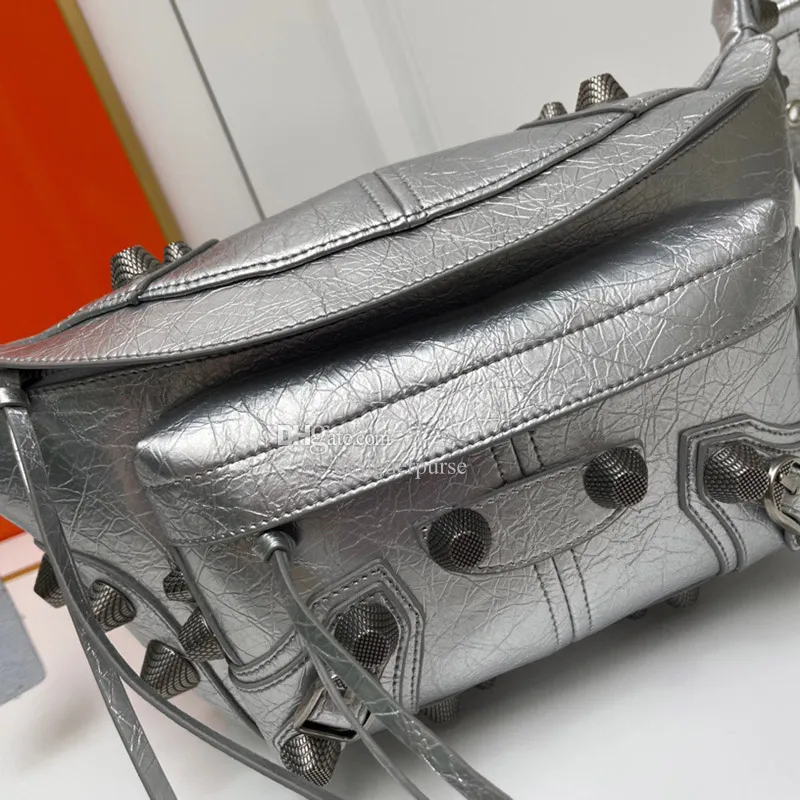 Mens Leather Fanny Pack, Designer Belt Bag With Aged Silver Mens Leather Fanny Pack, Designer Belt Bag With Aged Silver