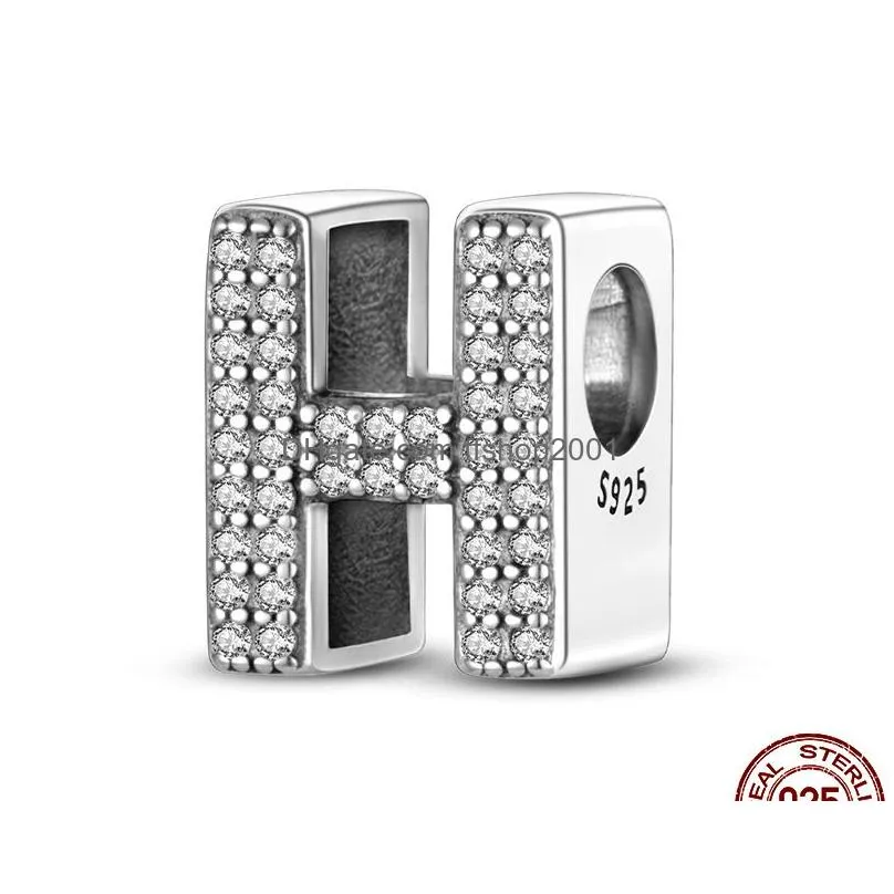 Alloy Pandora Original S925 Sterling Sier 26 Letras A-Z Series Bead Charme É Adequado Para Pulseira Faça Você Mesmo Moda Acessórios De Jóias Dhqdy