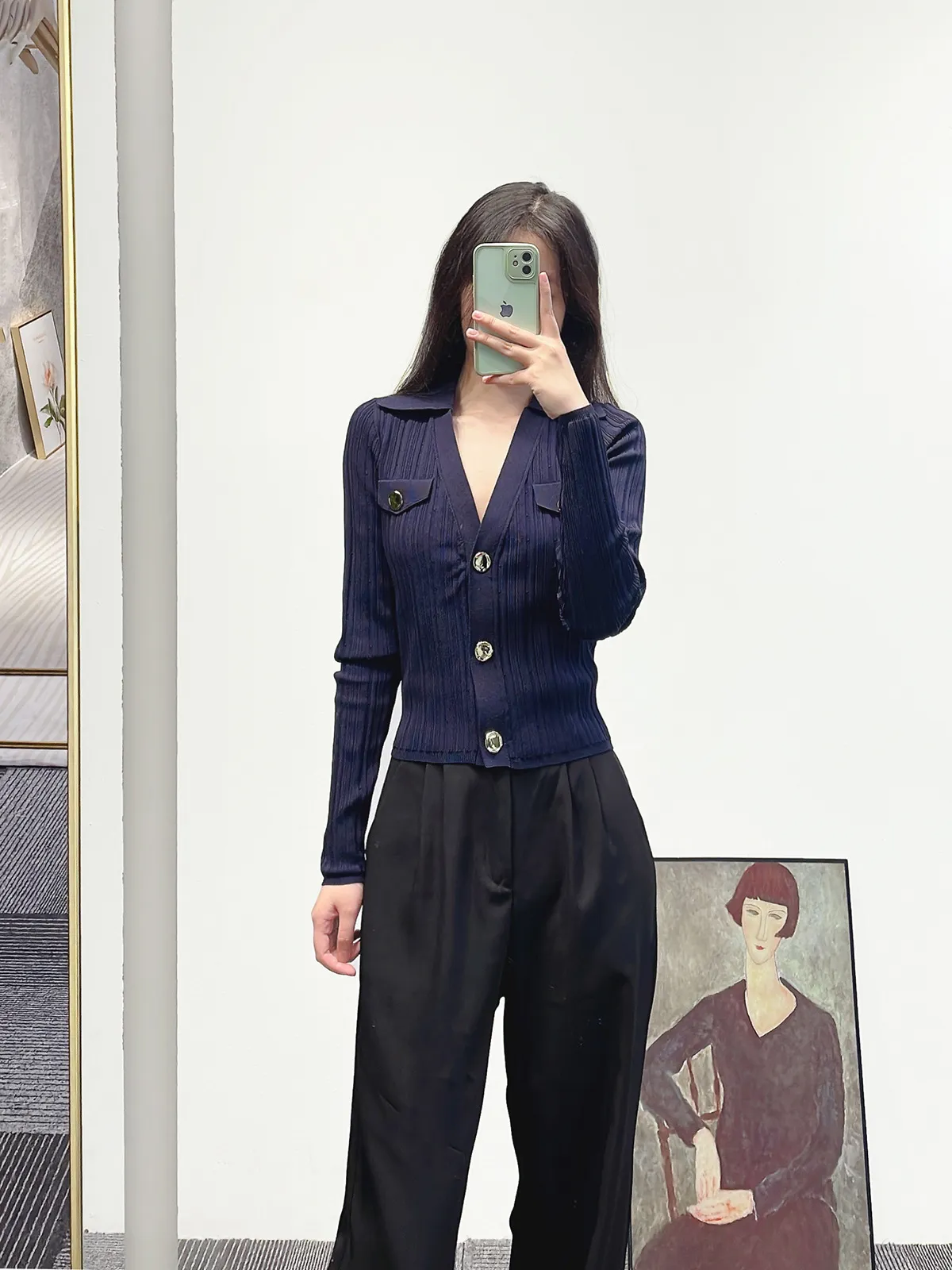 Asymmetrical blue wool coat women 4579 Asymmetrical blue wool coat women 4579