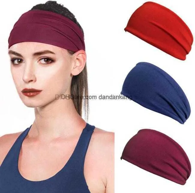 unisex cotton Sweatband elastic Yoga Headband gym sports Hair Band Women Cotton sports Turban Head Warp Hair Band Wide Elastic Headband