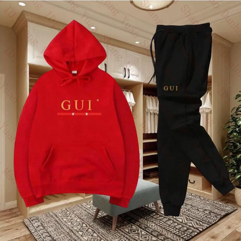 Män sätter Sweatsuit Designer Tracksuit Autumn Winter Fashion Hoodies and Pants 2 Piece Outfits Luxury Sweatshirt Pullover Manlig kvinnlig kvinnlig tennis sportkläder kostym