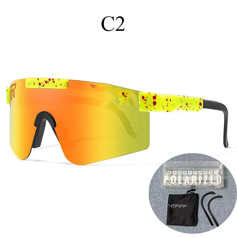 Pit Vipers Okulary przeciwsłoneczne Sport Google TR90 Spolaryzowane okulary przeciwsłoneczne dla mężczyzn/kobiet Outdoor WindProof Eyewear 100% UV Mirrored Lens