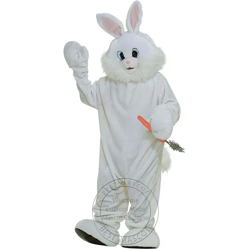 halloween schattig wit konijn mascotte kostuums stripfiguur outfit pak xmas outdoor party outfit volwassen grootte promotionele reclamekleding