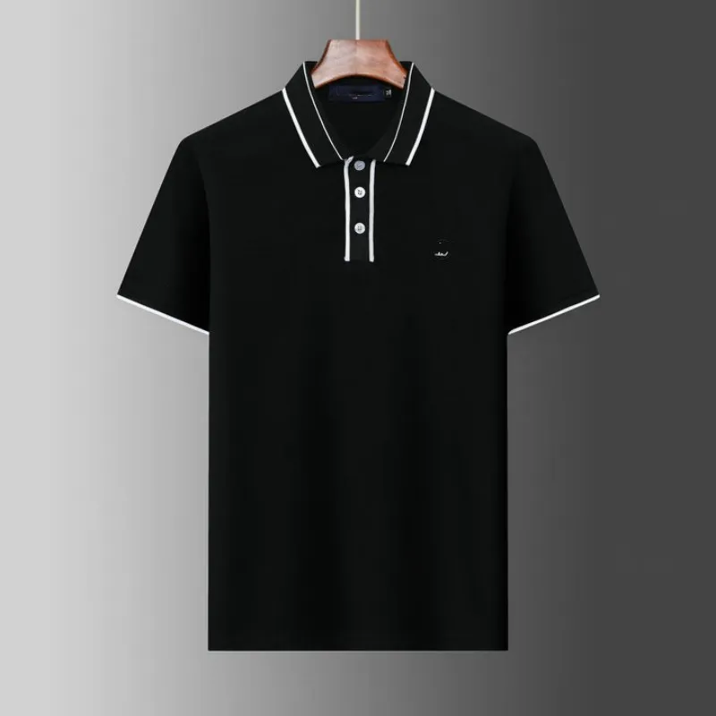 Tasarımcı Gömlek Erkekler için Silky İnci Zemin Üst kaliteli Pamuk Kısa Kollu Gömlek Çok yönlü ve Klasik Stiller Sıradan İş 2023 Yeni Erkek Moda Polo Gömlek M XXXL