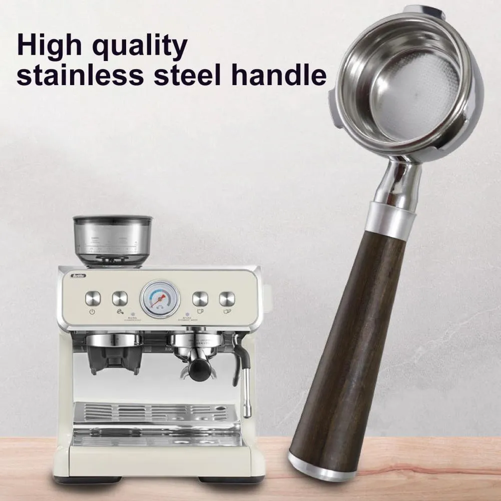 Araçlar Kahve Hine Sap Dipsiz 3 Kulak 58mm Ultrafine Mesh Espresso Portafilter BARSETTO BA101/BA102 için ahşap saplı