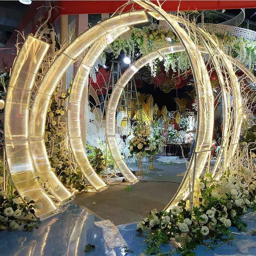 Luxury Iron sunshine board wedding arches grand event party backdrops props T-Stage large arch road lead wedding flower wall stand310l