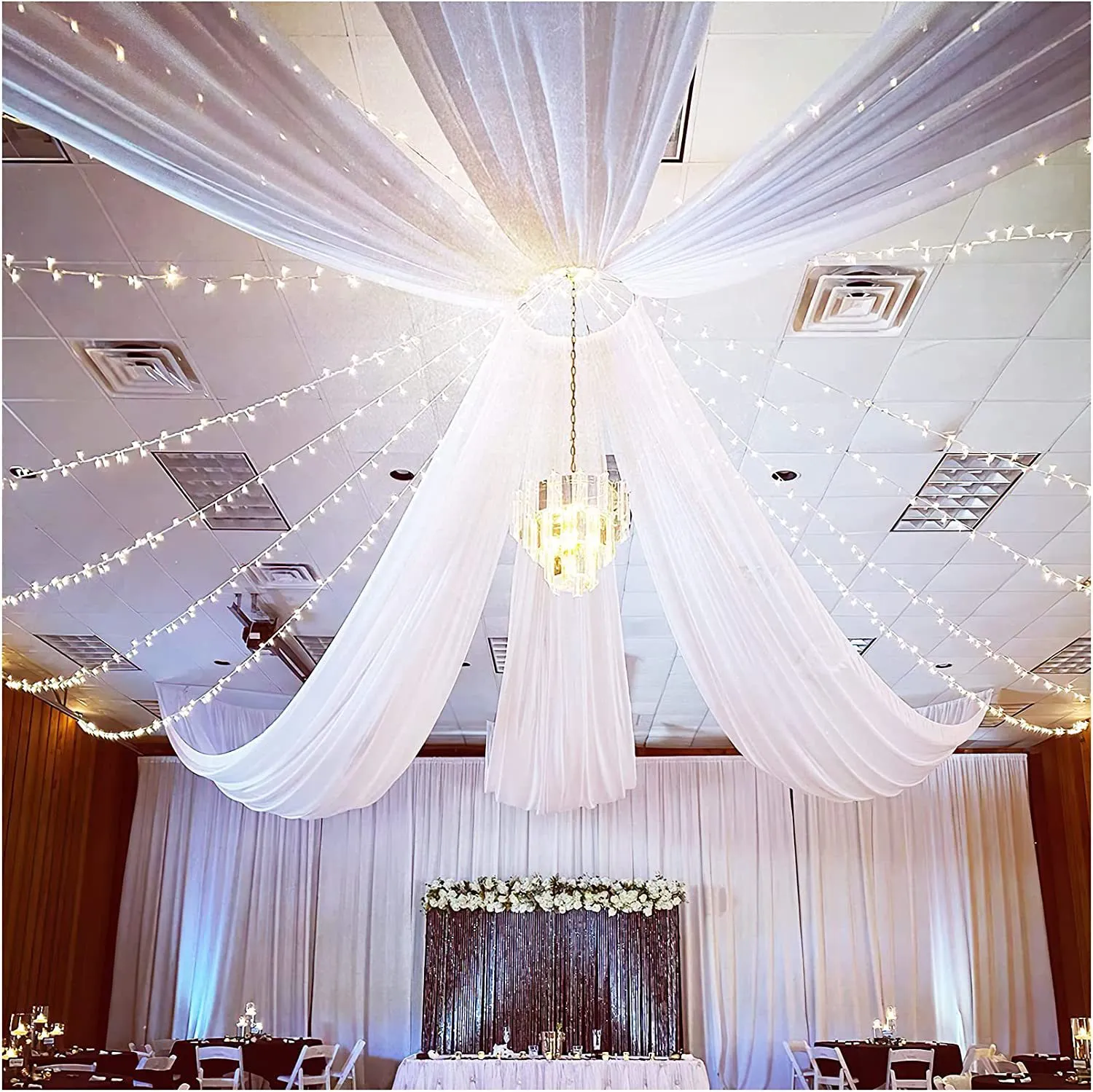 Elegant White Wedding Draping Fabric - Ceiling Drapes, Arch Decor, Gauze  Curtain for Ceremony, Stage, Hotel. Premium Quality, Buy Now! from Dhgate  Party Decoration - price 20.11, image size:1500x1499