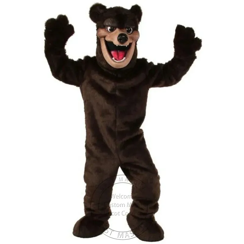 Costumi della mascotte dell'orso bruno di Halloween Vestito da vestito da personaggio dei cartoni animati Vestito da festa all'aperto di Natale Abbigliamento pubblicitario promozionale per adulti