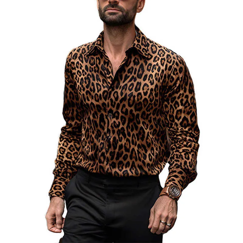 Vintage Leopard Print Muscle Fit Casual Shirts Slim Fit Button Up Dress For 2023 Disco Party Club Prom L230721 From Qiaomaidou01 5.8 DHgate.Com