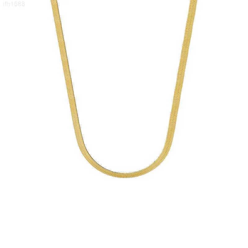 Herringbone Gold Plated Engraved Necklace For Women - Talisa