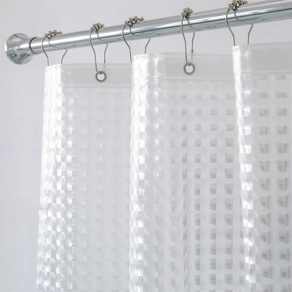 180 * 180cm Heavy Duty 3D Eva Set di fodere per tende da doccia trasparenti per tende da bagno impermeabili270h