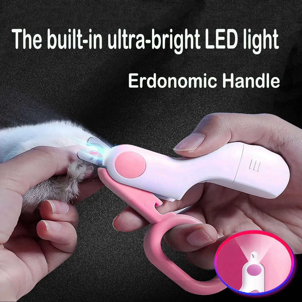 LED Pet Nail Clippers Professional Dog & Cat Trimmers for Safe, Precise Cutting Ideal for Tiny Dogs, Cats, Rabbits, Birds, Puppies, and Kittens