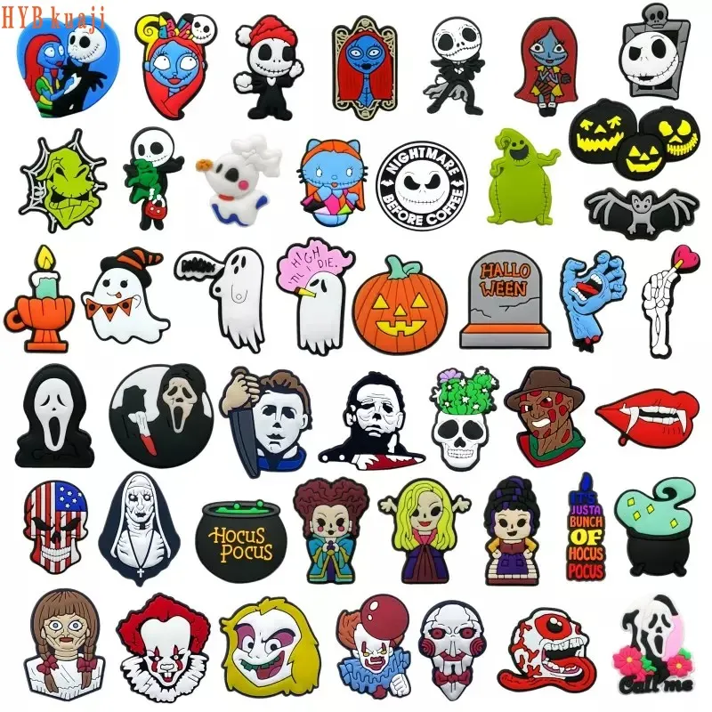 Hybkuaji Horror Movie Halloween Decorations Sharms Sharms Wholesale PVC Buckles for Shoes