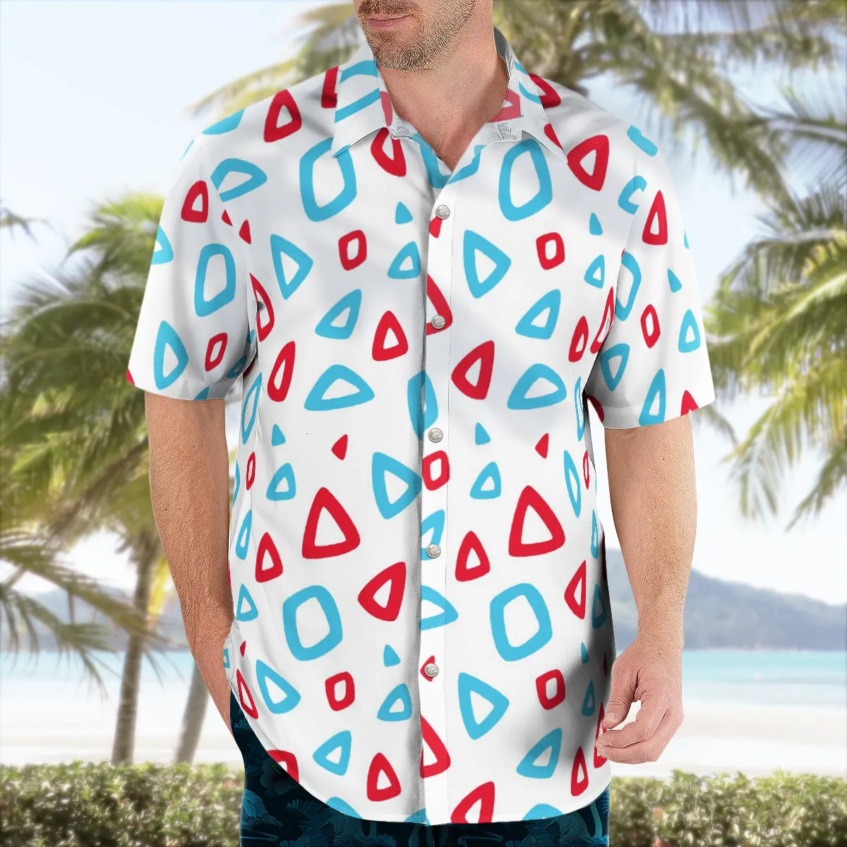 Men s 3D Psychedelic Anime Hawaiian Shirt Summer Short Sleeve Oversized Shirt